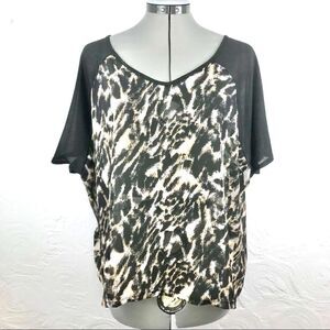 Ginger G semi sheer animal print blouse